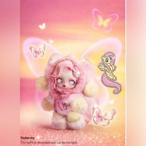 Authentic SKULLPANDA × My Little Pony Series Plush Pendant -  FLUTTERSHY